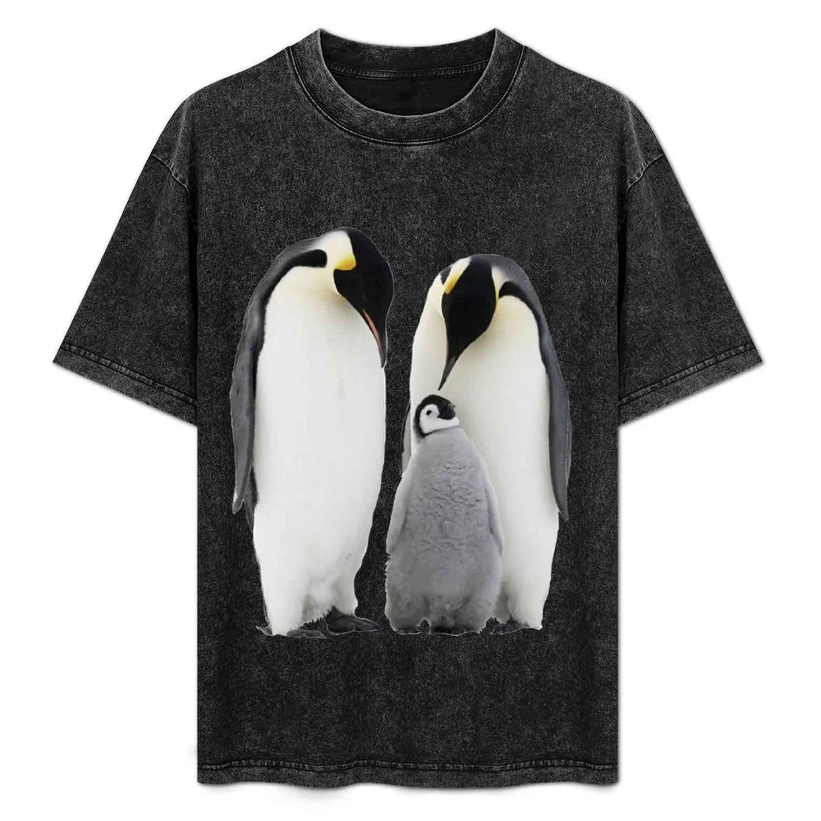 

Penguin Family T-Shirt summer tops customizeds Men's cotton t-shirt