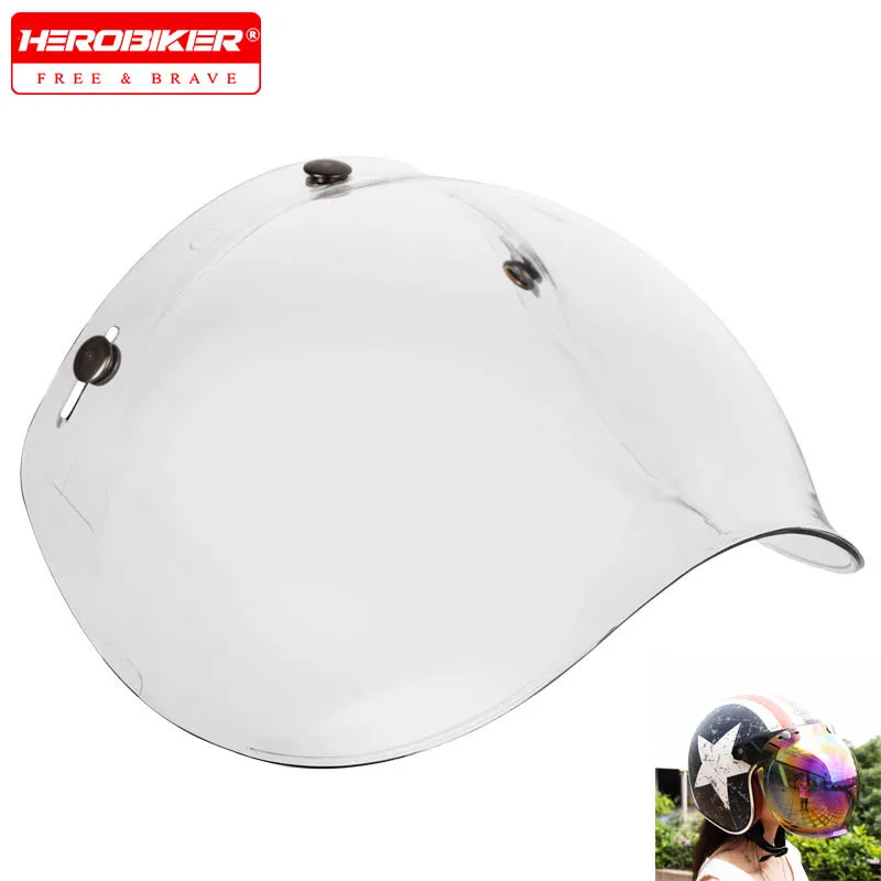 

Motorcycle Helmet Bubble Shield Visor Anti-Fog UV Protection HD Lens for Retro Helmet Open Face Half Helmet Bubble Goggles Lens