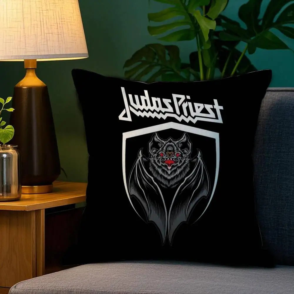 الكلاسيكية كيس وسادة أريكة غرفة المعيشة غرفة نوم الطباعة على الوجهين J-Judas P-Priest وسادة مربعة قيلولة الوقت كيس وسادة #1