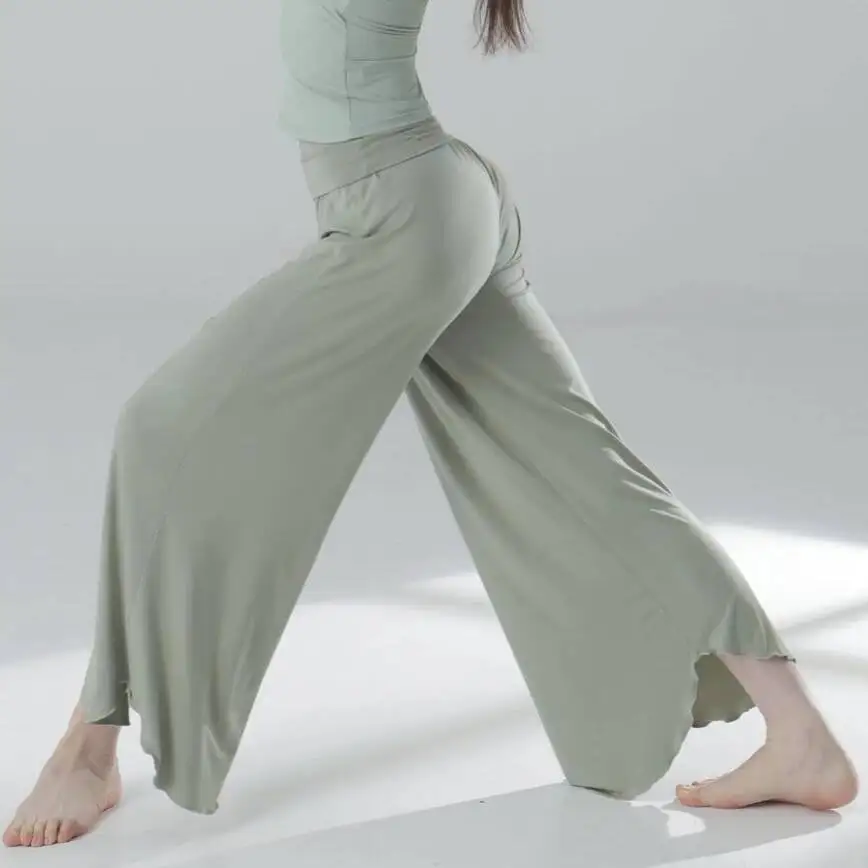 

Women Yoga Loose Modern Ballet Trousers Contemporary Lyrical Gymnastics Dance Costume High Waist Exercise Pants
