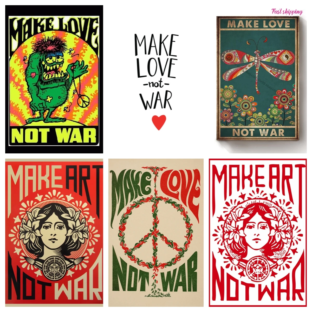 Картина «сделай любовь не война»