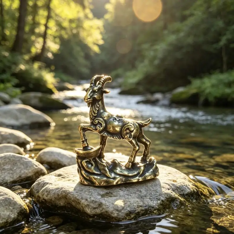 Metallstatue der Zodiak-Ziege, rostfrei, handgefertigtes Schaf-Ornament, 1 Stück, elegante Tischdekoration für Zuhause, Büro, Geschenk. – Detail 6