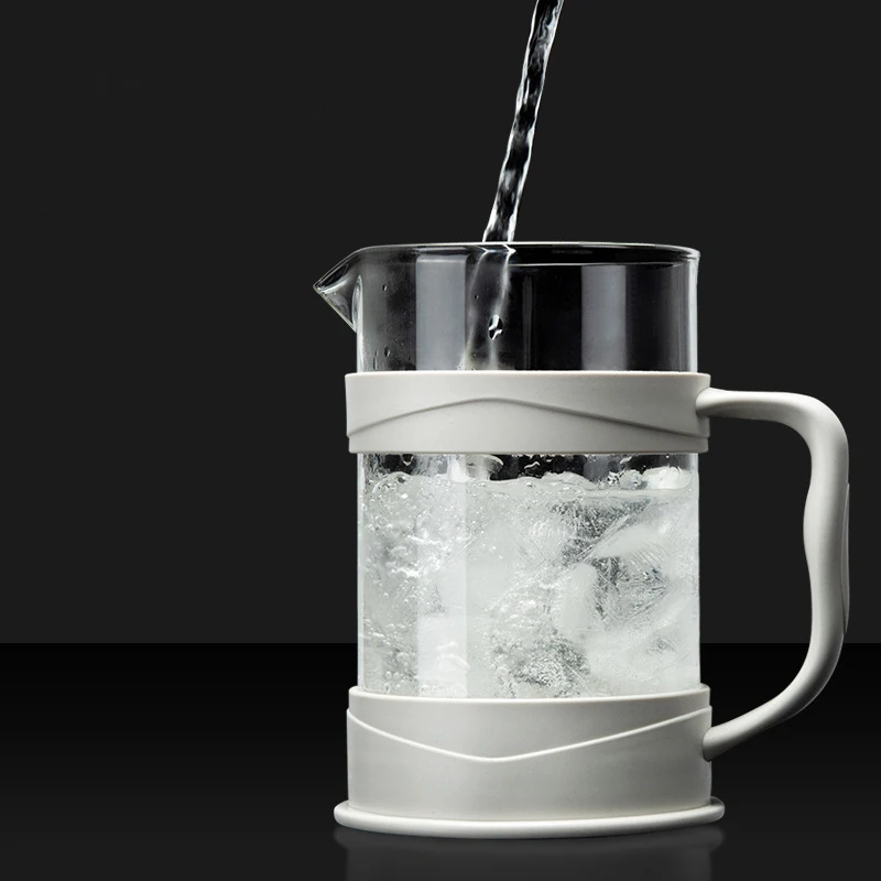 【NEW A39M】 French Press Coffee Maker, White Coffee Presses Tea Makers With Borosilicate Glass Cold And Hot Brew Coffee