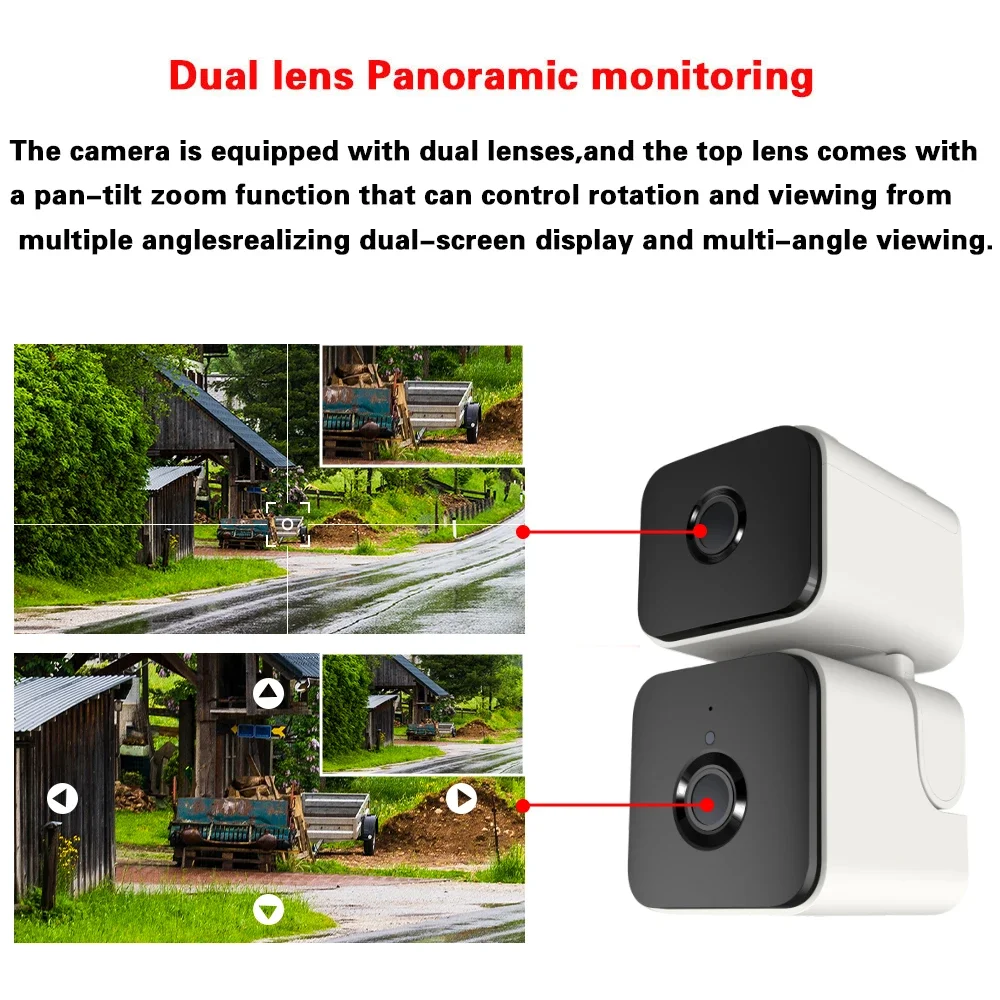 4K Tuya Mini Dual Lens Indoor Wifi PTZ Security Camera Auto Tracking 2 Way Audio Smart Life Home Wireless Baby Monitor Camera