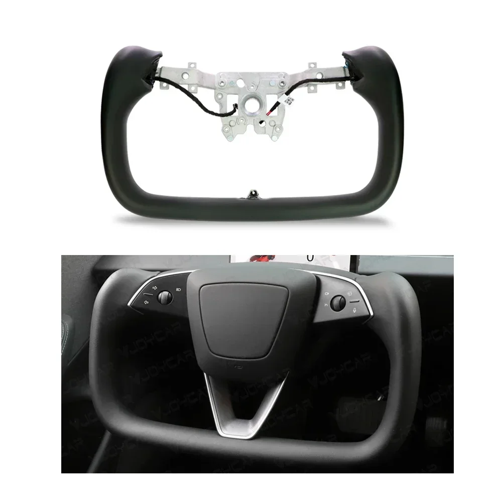 

High Performance Custom Full Leather Yoke 3.0 Steering Wheel for Tesla Model 3 Highland 2023+ Car Interior Accessories