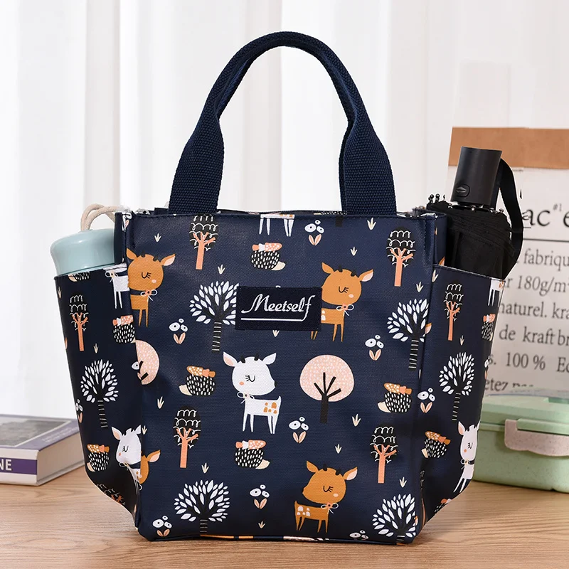 New small fresh cotton canvas belt buckle thickened lunch box bag bag mother handbag umbrella bag