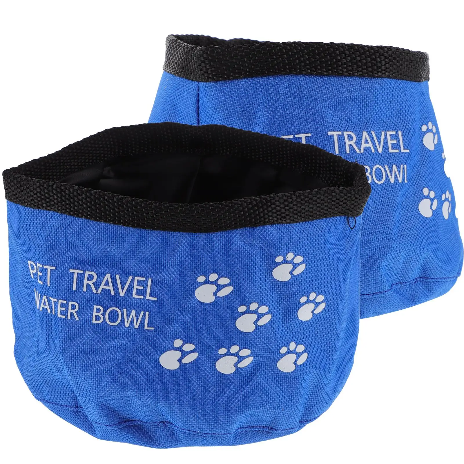 

2Pcs Waterproof Dog Bowl Portable Cloth Pet Bowls Double Wall Camping Travel Foldable Pet Supplies Feeding Dish