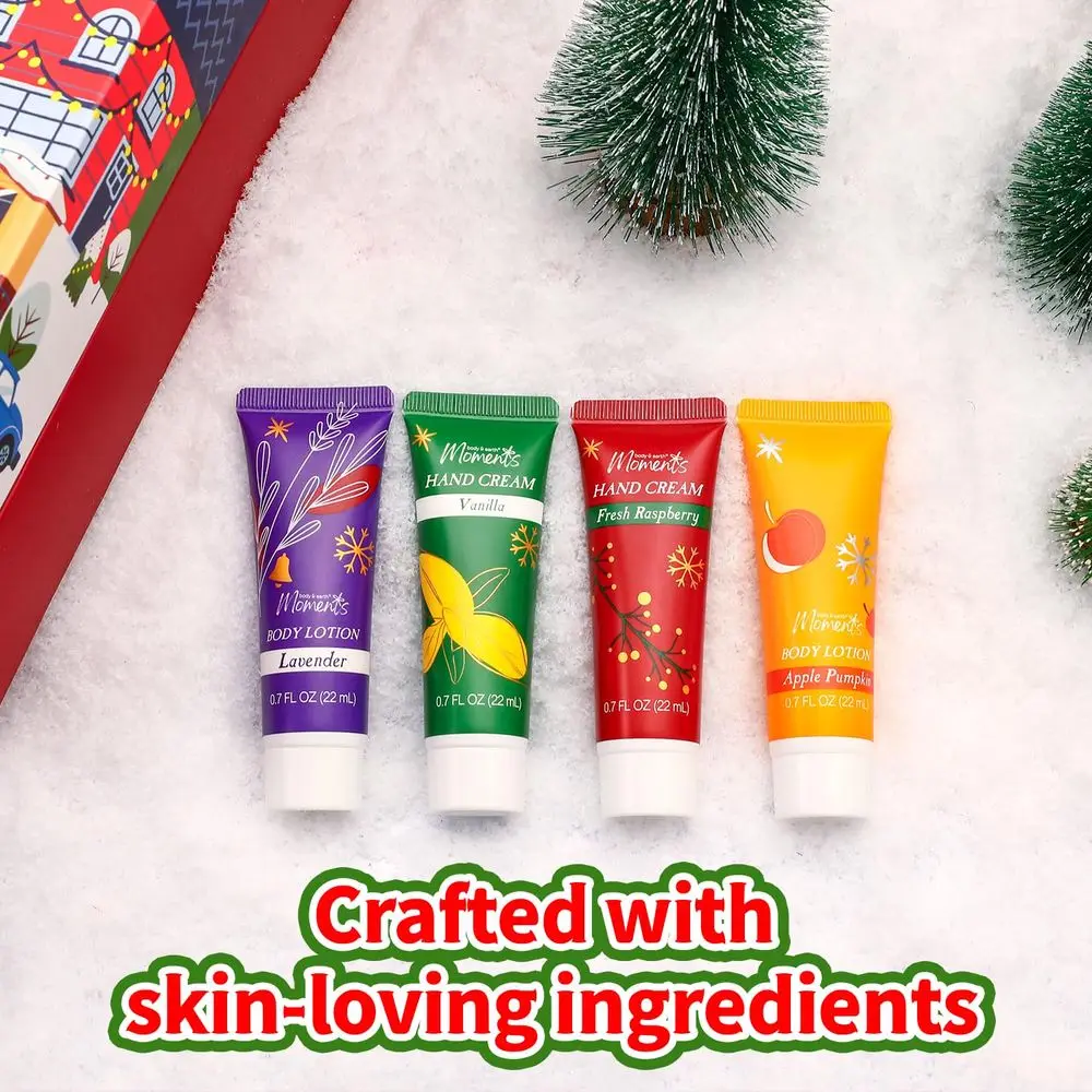 Set de regalo navideño para mujer de 24 piezas: loción corporal, crema de manos, gel de ducha, bombas de baño, regalos de spa para Año Nuevo