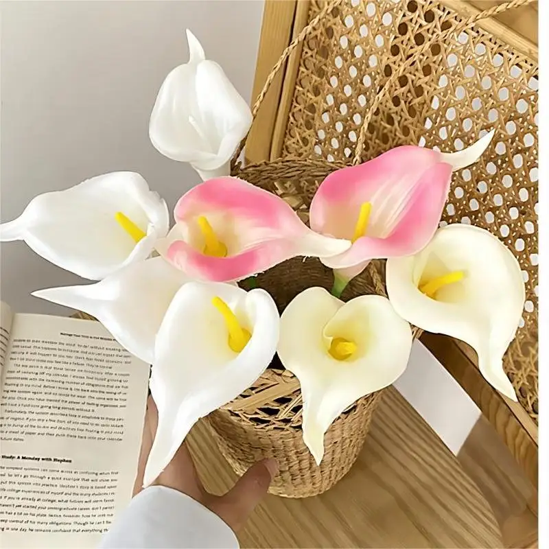 PU Calla Lily Simulation Flower Home Decoration Floral Arte Set Decoration Wedding Bouquet Diy