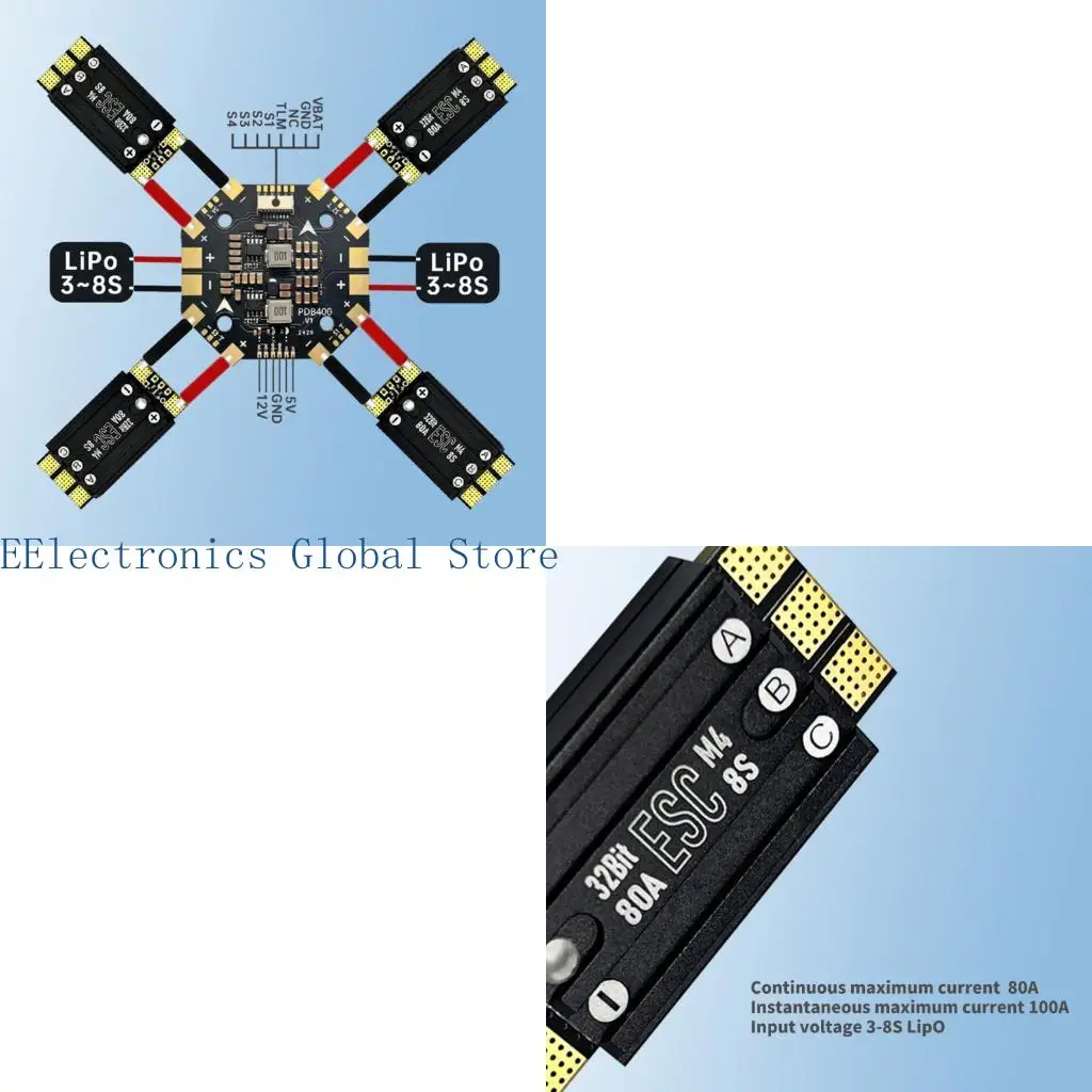 462B High Current 80A Single ESC For FPV Racing Drones And Remote Aircraft 3-8S Compatibility Easy Installation