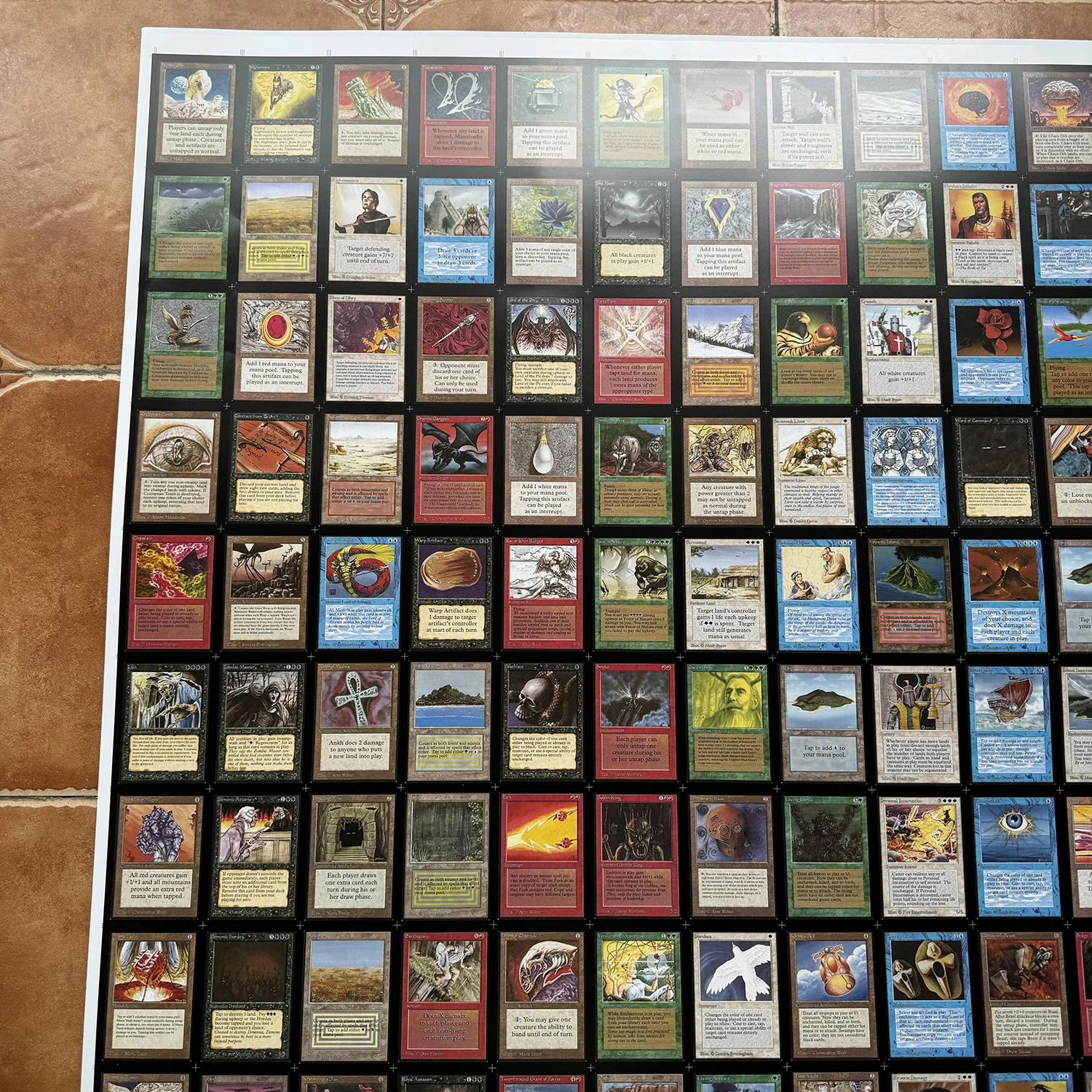 Magic Board Game Whole BETA Set Cards Limited Edition Original 121 Cards Uncut Sheet Dual Lands Power Nine Frame Wallpaper