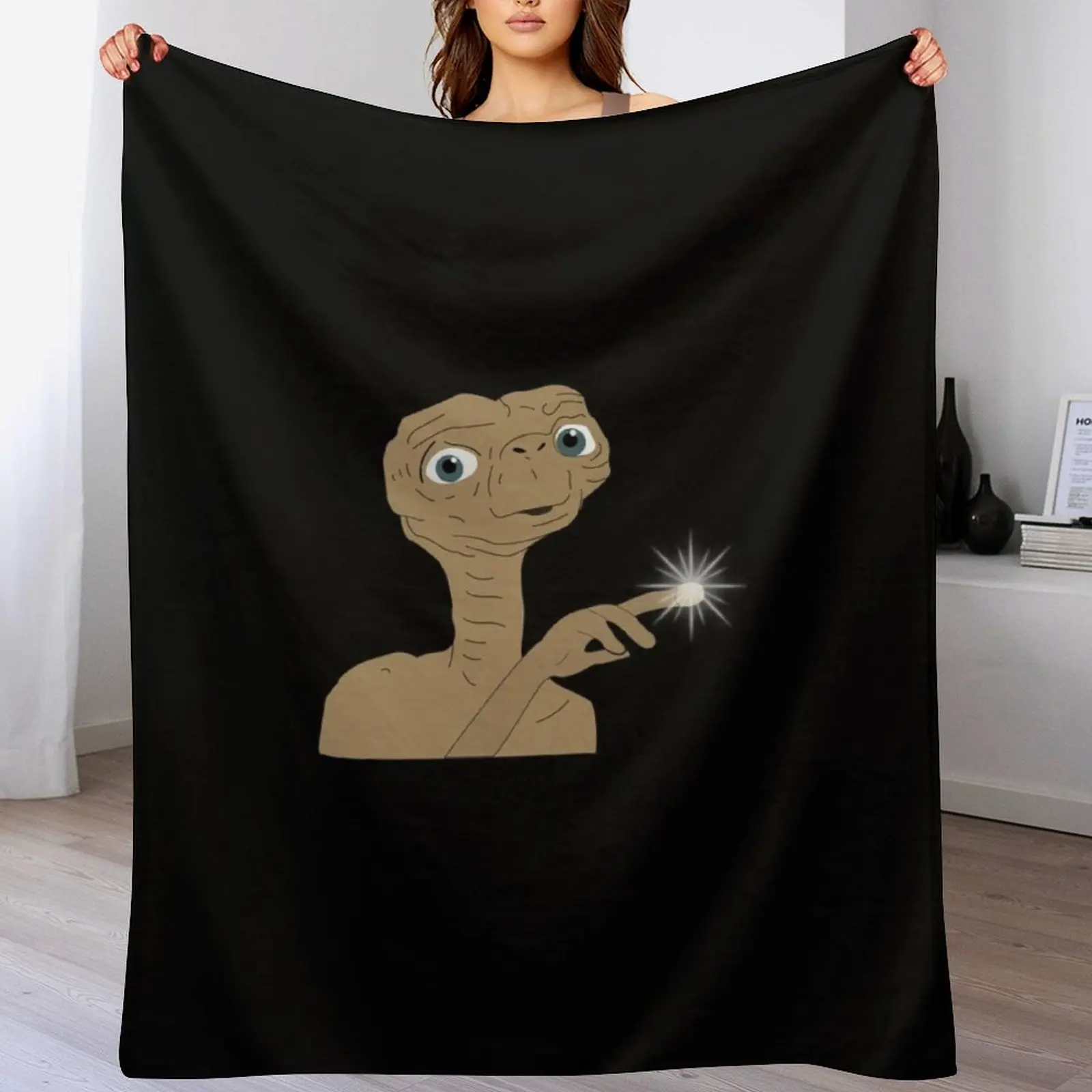 

Et Extra Terrestrial Illustration Sticker Throw Blanket funny gift bed plaid Blankets