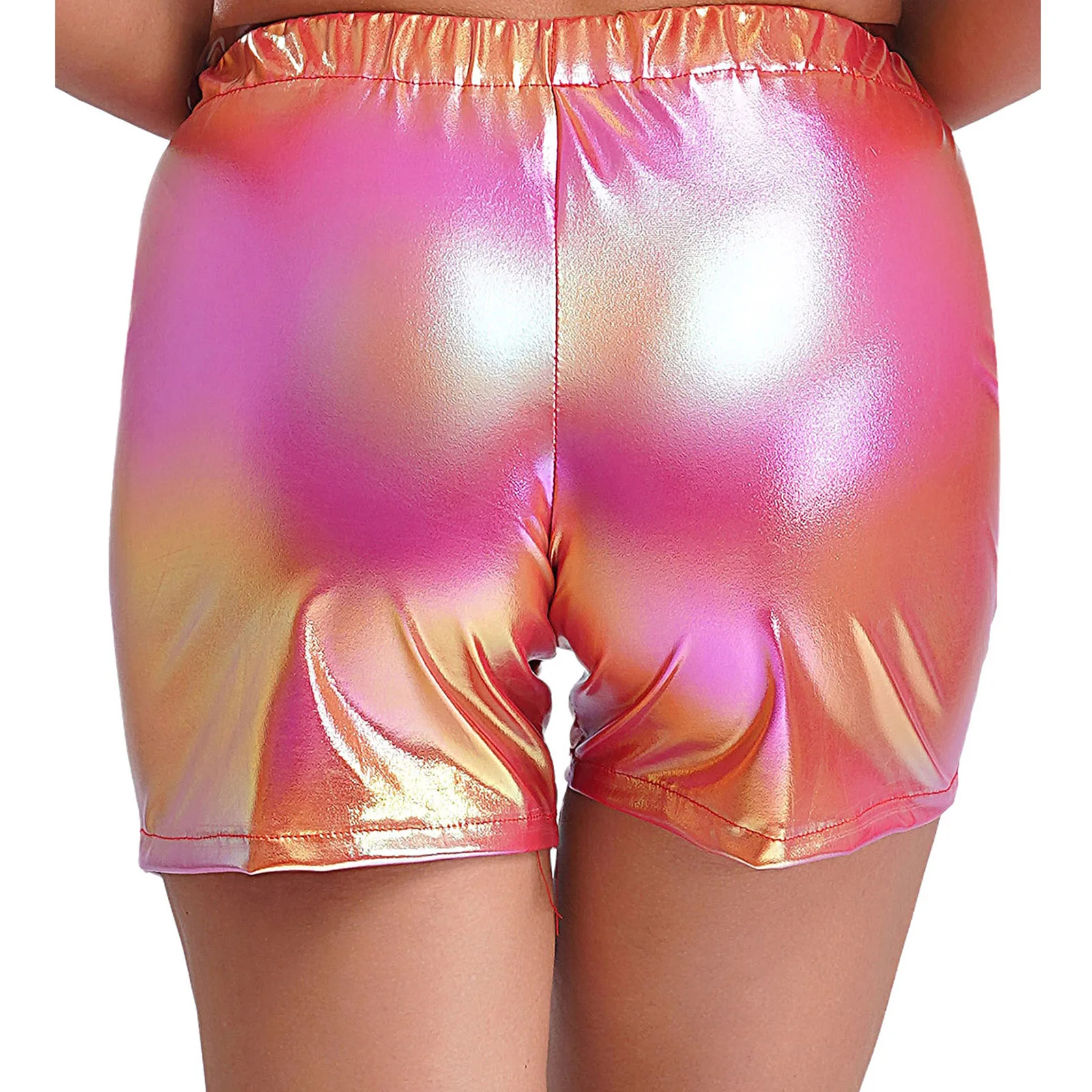 Dames glanzende metallic sportrok Sparkly Glitter moderne dansrok Jazz Pole moderne dans A-lijn korte rok Bar Club Wear