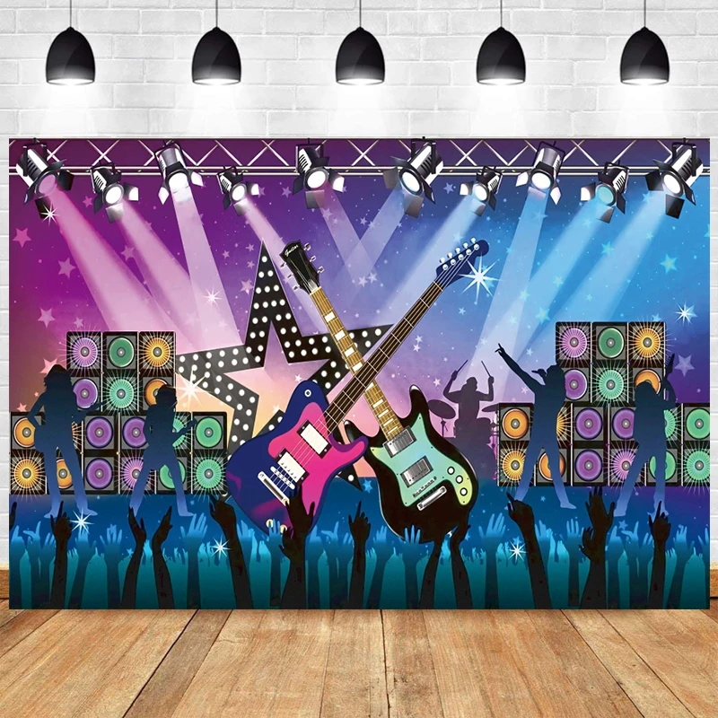 Disco Ball Photo Backdrop 80s 90s Music Stage Dance Happy Birthday Party Light Photograph Background Banner Decoration Prop