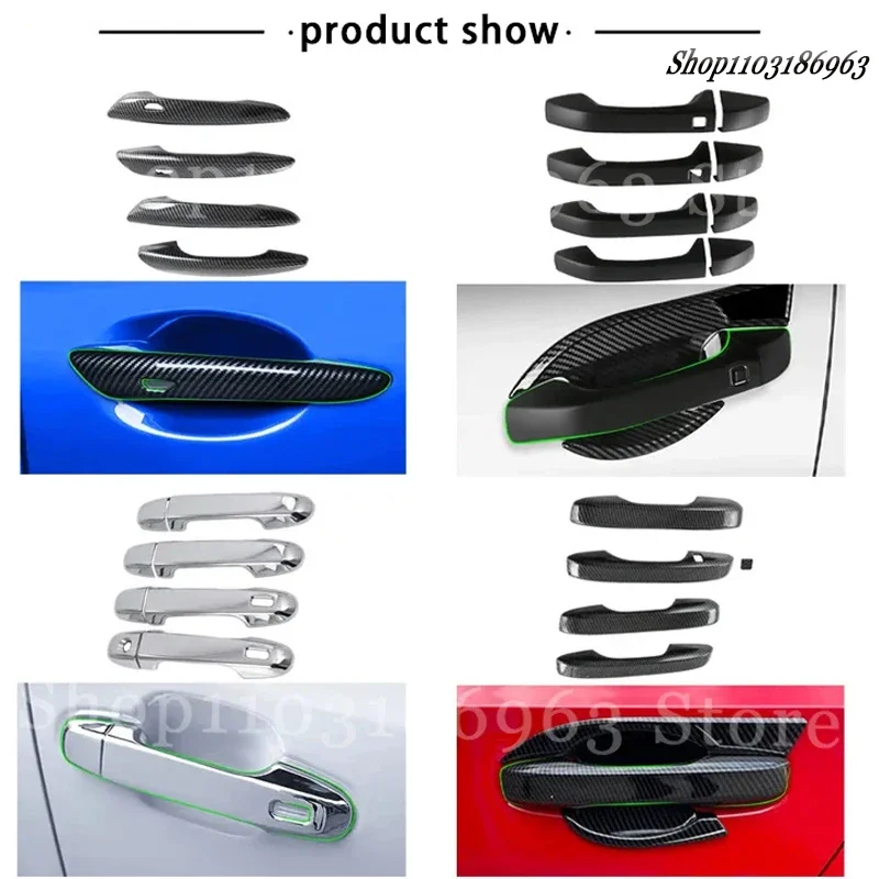 For Toyota RAIZE  2020 Gloss Black Chrome Car Door Handle Cover Trim Styling Accessories Car Stickers Auto Accessories