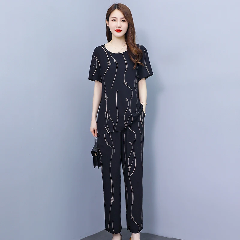 Summer Pant Sets for Women 2 Pieces 2023 New Casual Two Piece Set Women Outfit Korean Style Summer Clothes