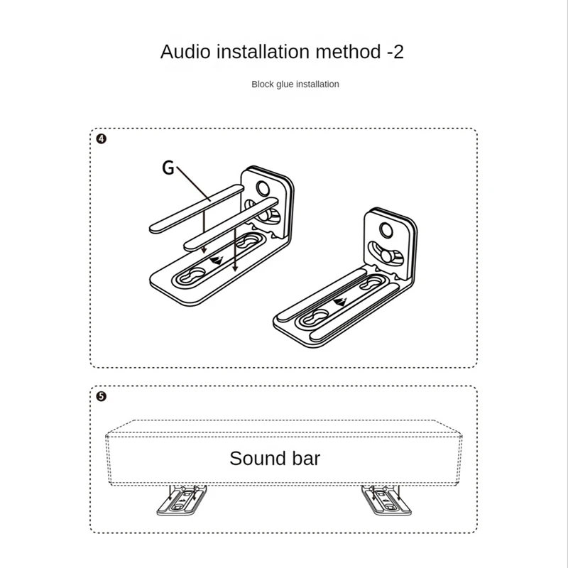 2Pcs Soundbar Stand Universal Anti-Slip Metal Sound Bar Wall Mounting Holder For Home