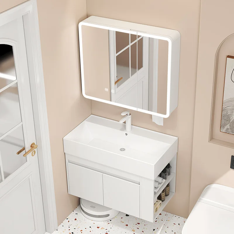Mobile da bagno in alluminio a nido d'ape per piccoli appartamenti per uso domestico, lavabo ultra stretto, lavabo, lavabo, lavabo, portaoggetti laterale ca