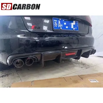 適用於Audi A6 C7 2012-2015 KB 款碳纖維汽車後保險桿擴散器後擾流板後唇汽車配件 8 best sales 奧迪A6 C7車身套件 - №1