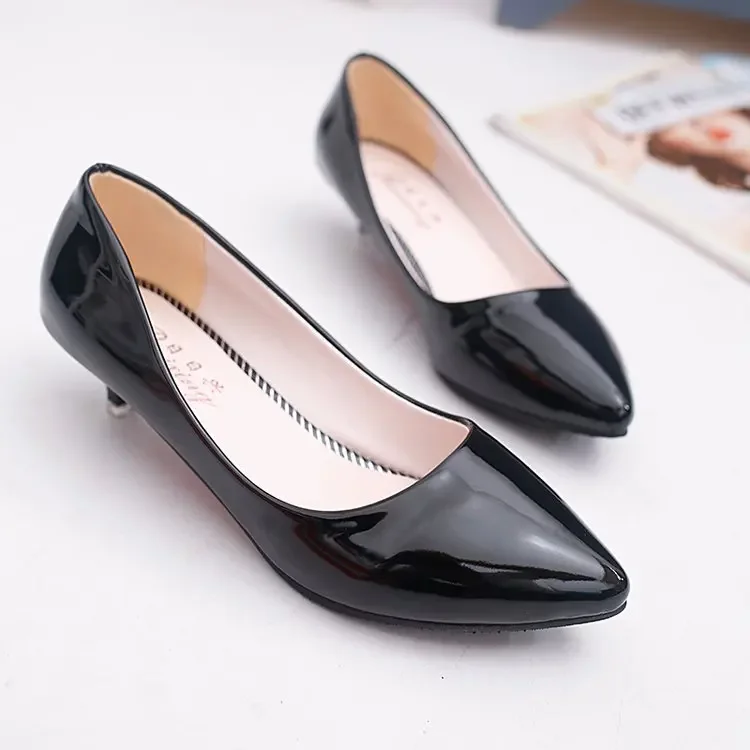 3 Cm Low Heel High Heels Stiletto Wild Women\'s Shoes Simple Comfort Work Shoes Shallow Mouth Pointed Single Shoes Fashion Pumps