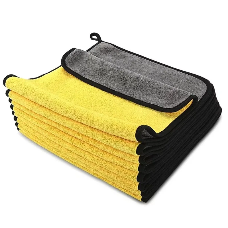 

1/2/3 шт. полотенца для мойки автомобиля, чистящая ткань, впитывающая сухая ткань, универсальное полотенце из микрофибры, утолщенное желтое 30/40/60 см