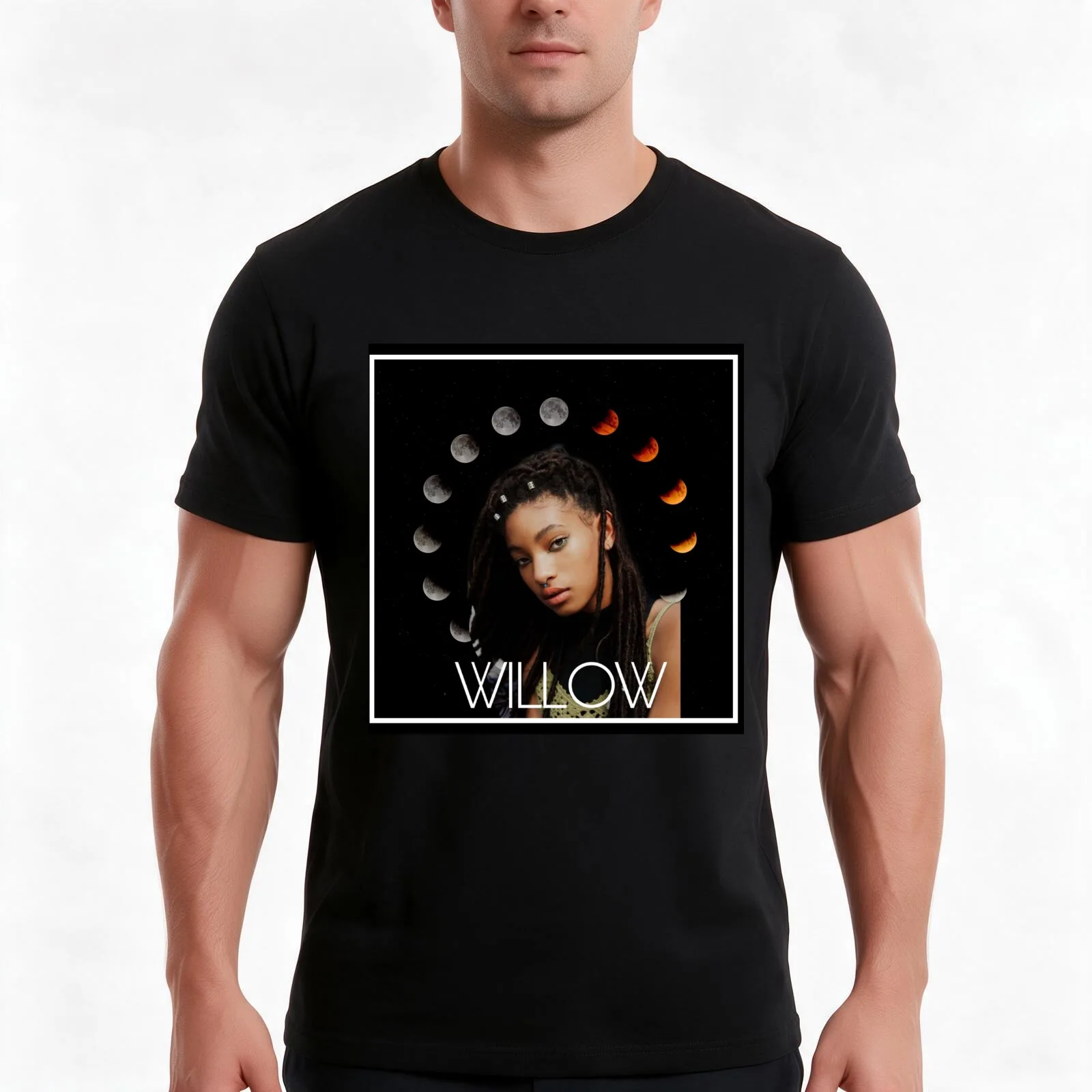 Willow Smith Eclipse Collection T-Shirt, Summer Casual Cotton Tee, Oversized Streetwear Tops, Vintage Graphic Print, 100% Cotton