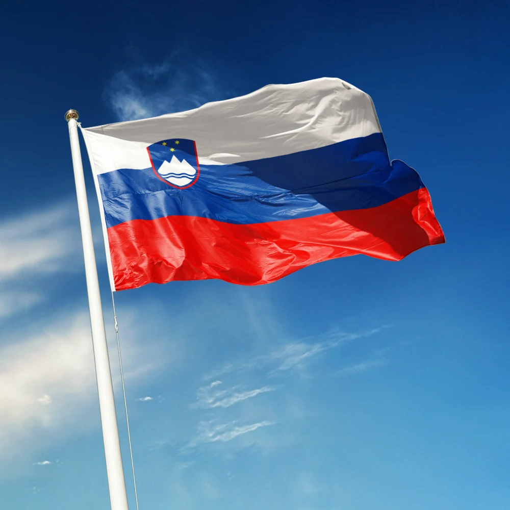3x5 Ft Slovenia Flag Vivid Color and Fade proof Canvas Republika Slovenija Flags Polyester with Brass Grommets 3 X 5 Ft