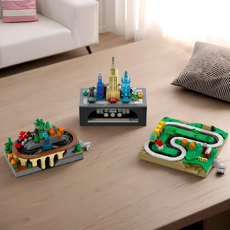 

Набор креативных строительных блоков, модульная железнодорожная система «сделай сам» с мостами и туннелями, совместимая с крупными брендами