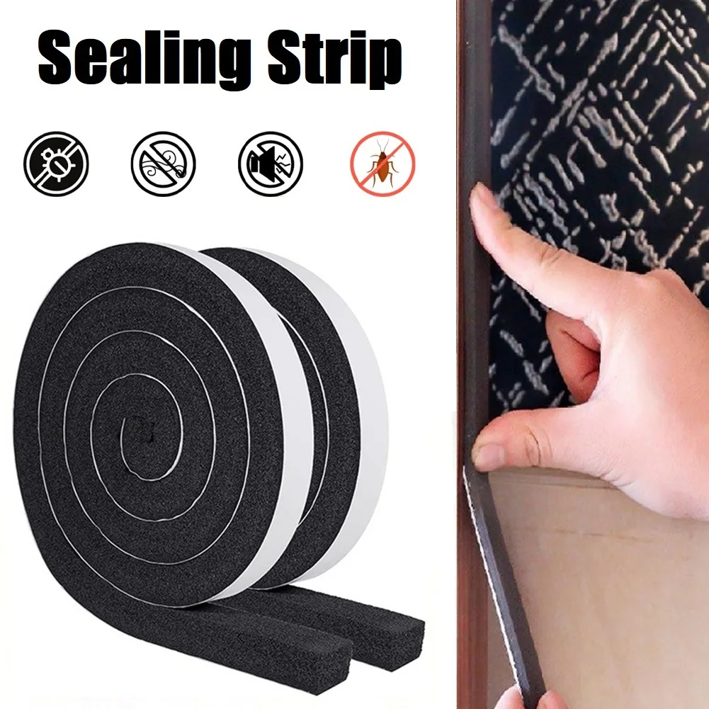 4m Casement Sealing Strip 3/1.5cm Door Seam Sound Insulation & Windshield Sponge Strip Waterproof Windproof Versatile Tools