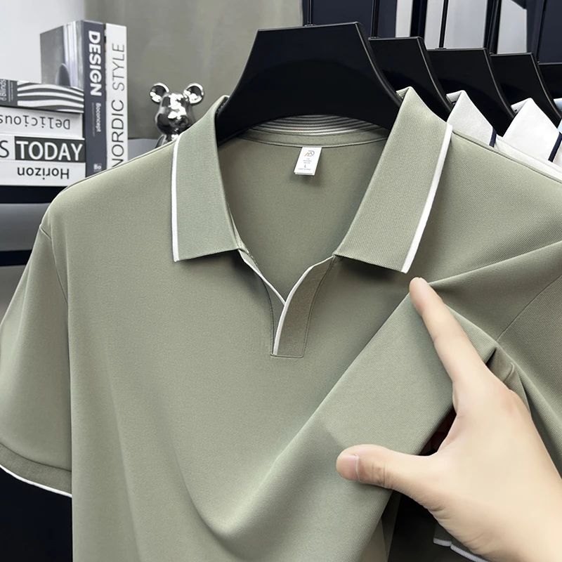 Herren Kurzarm Poloshirts Klassische Passform Lässige T-Shirts mit Kragen Weiche Bequeme Modische Oberteile für Männer Geeignet für Golf und Business – Detail 6