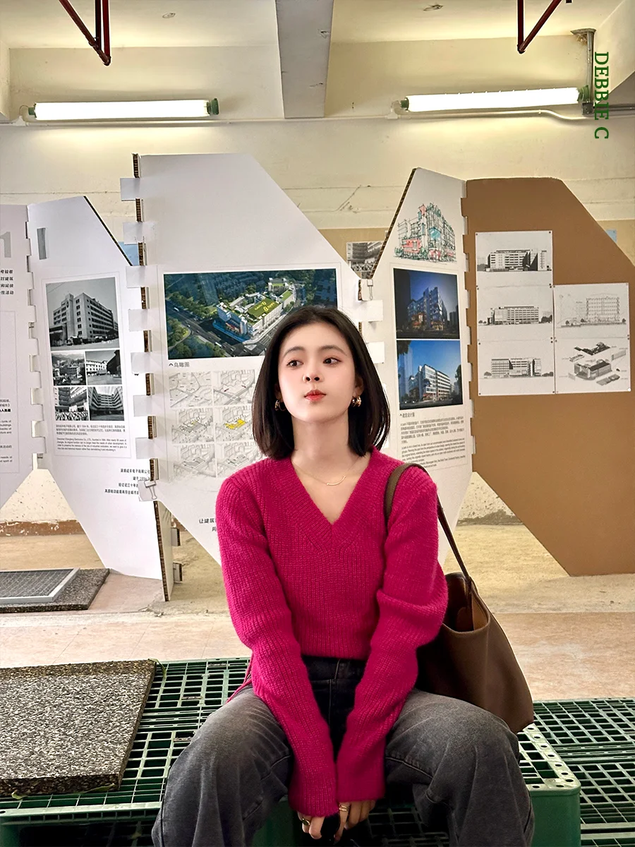 

Debbie C Rose V-Ne Knitted Slimming Design Sense Dstring Inner Wear Top Reduces Age up 25-29 Commute Sle Long Sve