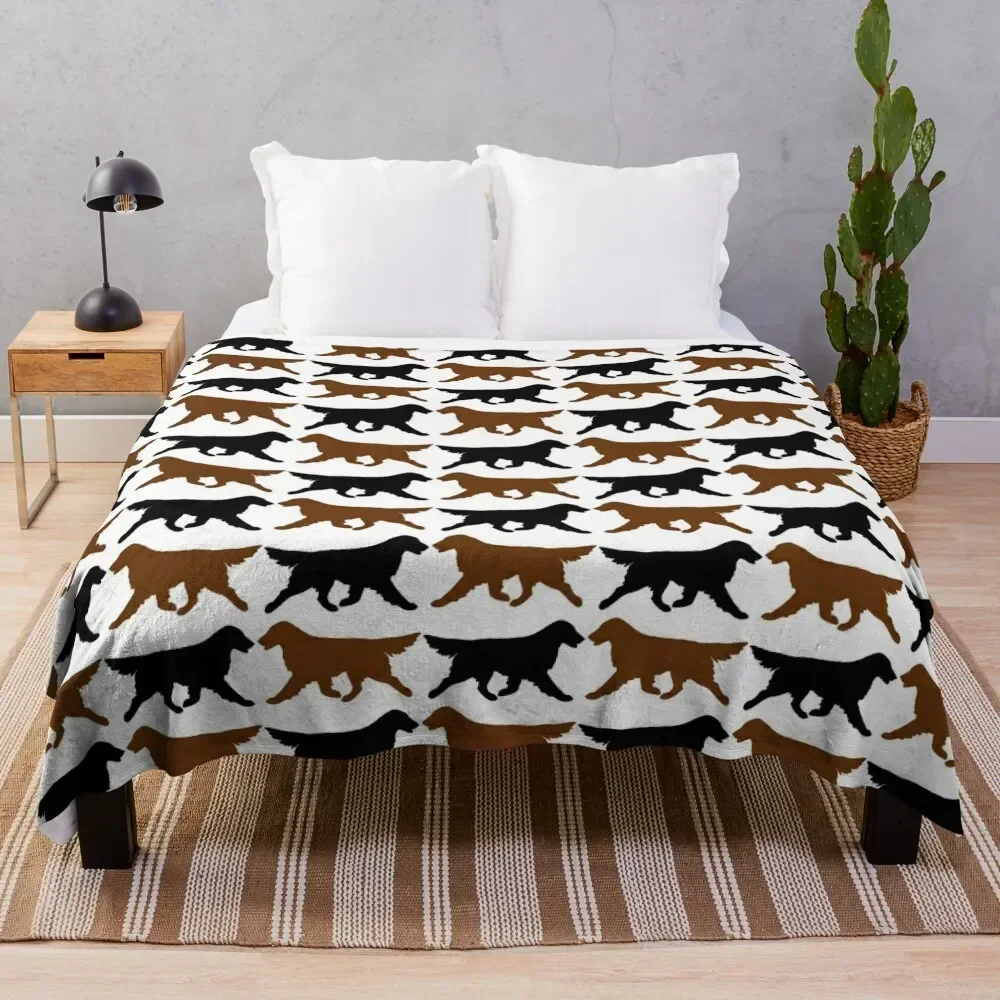 

Black and Liver Flat-Coated Retrievers Throw Blanket anime heavy to sleep Comforter Single Blankets