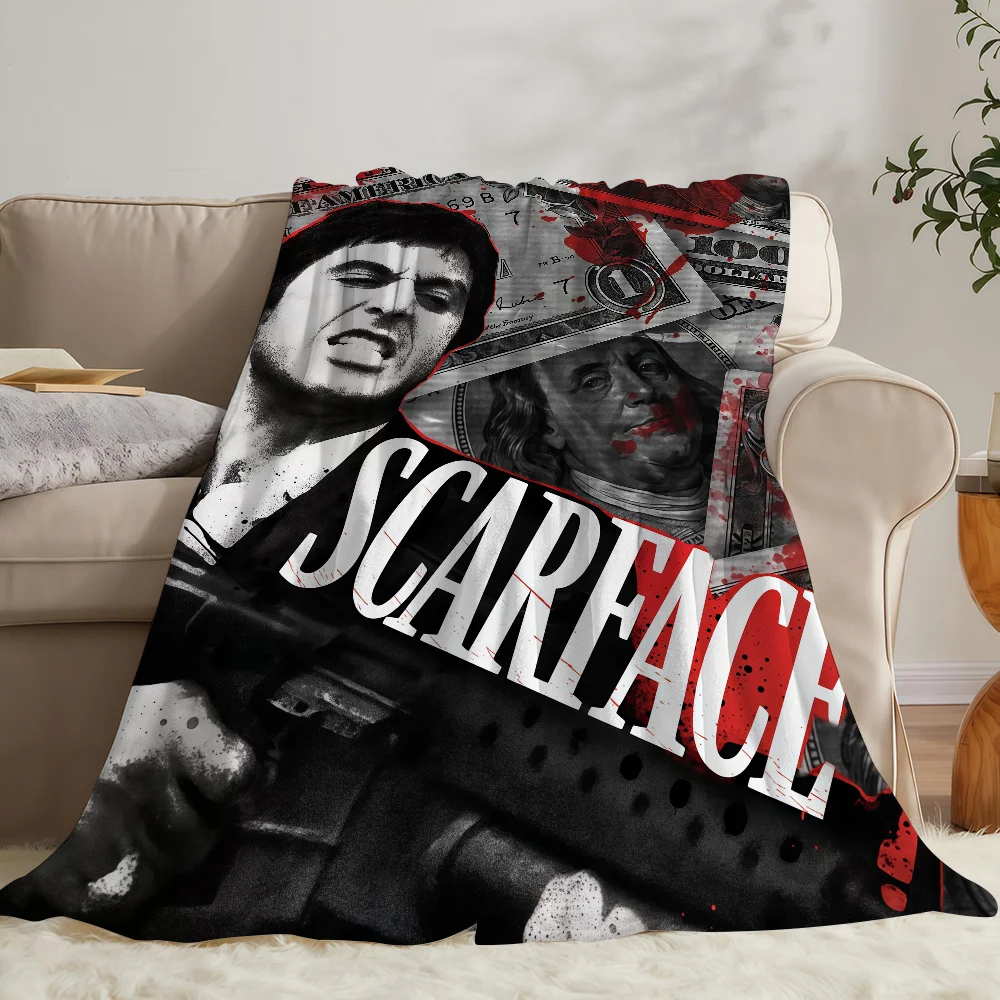 Movie S-Scarface Blanket Perfect For Sofas Beds Offices Travel Camping Chairs Warm Thick Plush Blanket All Season Use 3