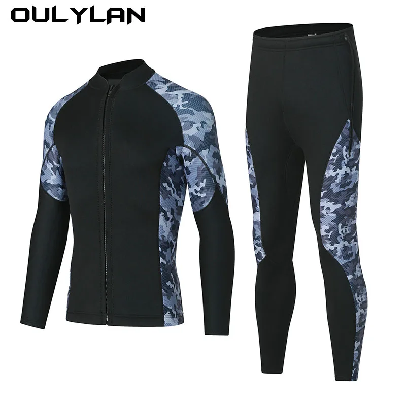 

Oulylan 2mm Diving Suit for Women Men Wetsuit Split Body Jacket Pants Long Sleeve Swimsuit Water Sports Diving Clothing