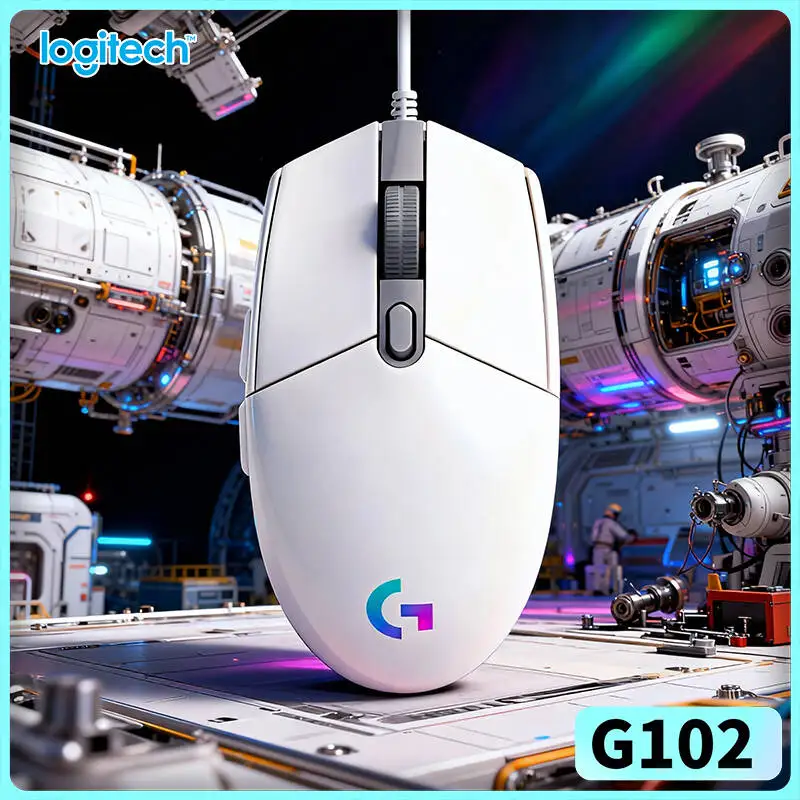 Logitech G102 Gaming Mouse, 8000 DPI Precision, HERO Sensor, Custom RGB, 6 Keys for Office and Gaming Use