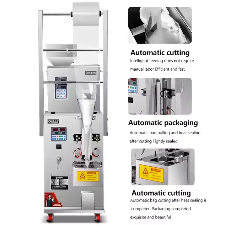 Factory Price Multi-Application Packaging Granule Nuts Coffee Powder Machine Flour Tea Curry Foil Wrapping Gluing Embossing