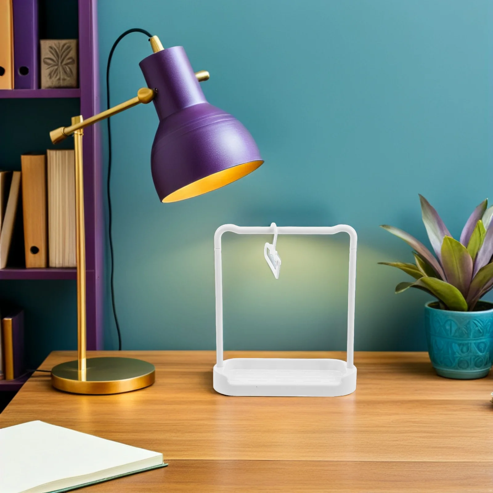 

1Set Miniature Clothes Rack Plastic Compact Garment Holder for Dollhouse Clothes Display Organizer Storage Stand