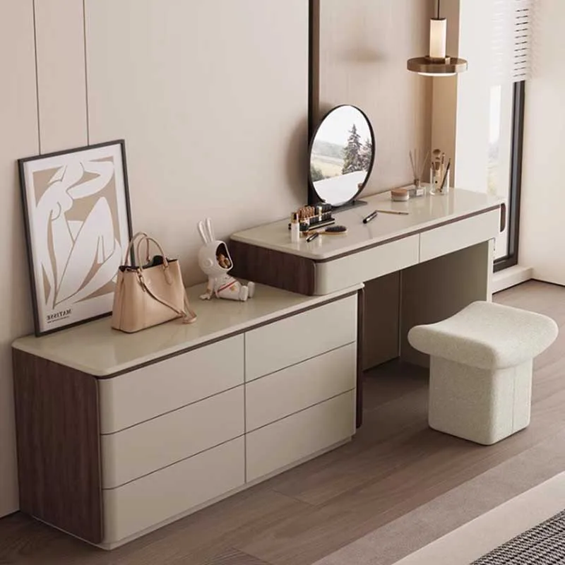 

Modern Drawer Handles Dresser Wooden Storage Cabinet Make Up Table Dressers Bedroom Mirror Tocador De Maquillaje Furniture