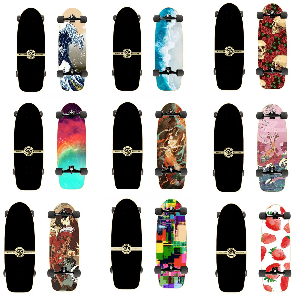 Land Surfboard CX4 No-pedal Flexible Steering 4-wheel Skateboard Deep Foot Nest Canadian Maple Skateboard New Sports Road