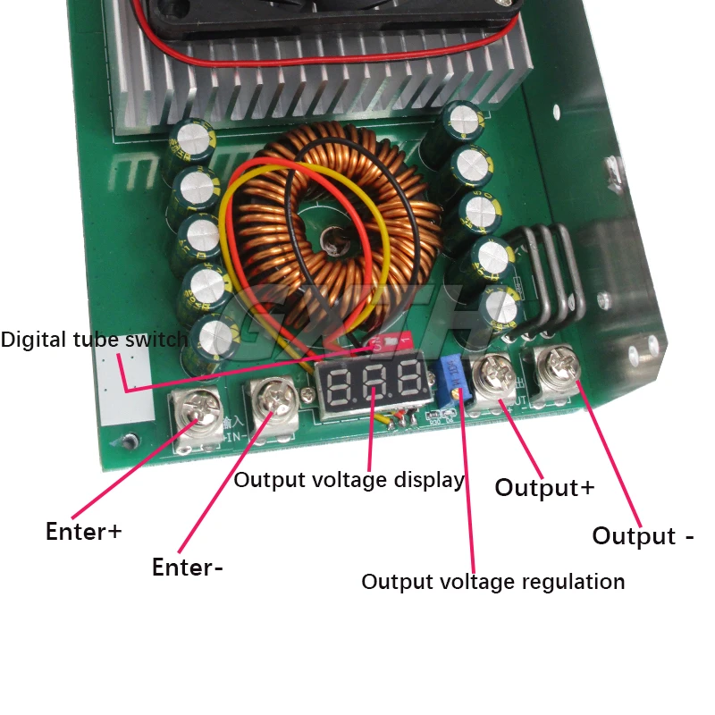 Imagem -03 - Módulo Conversor Buck Ajustável Alimentação Regulada de Alta Potência Exibição de Tensão 25-90v a 2.5 V60v 1500w 50a