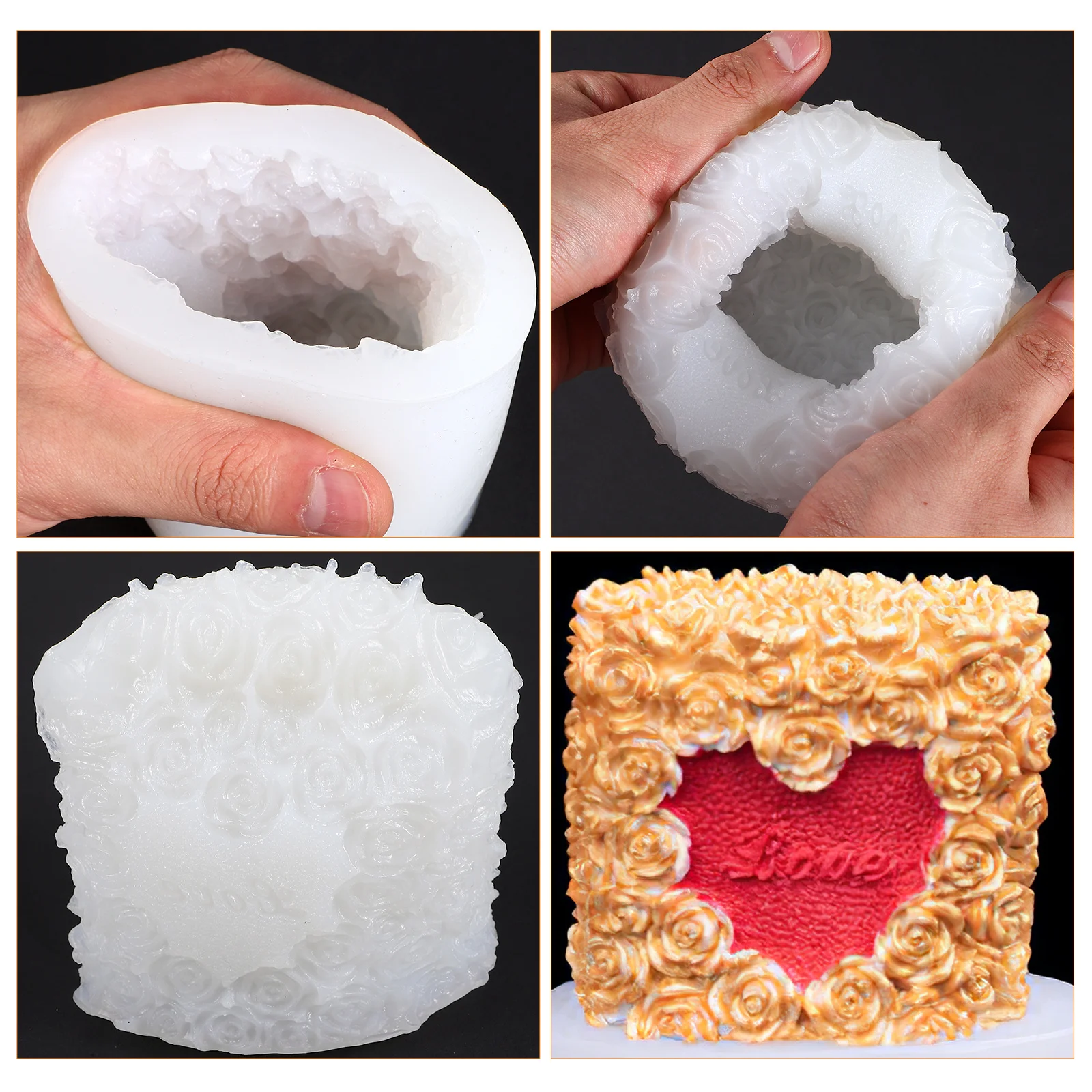 

ARTIBETTER 2Pcs Silicone Mold for Making Soap Craft Fondant Wedding Rose Shape Creative Mould