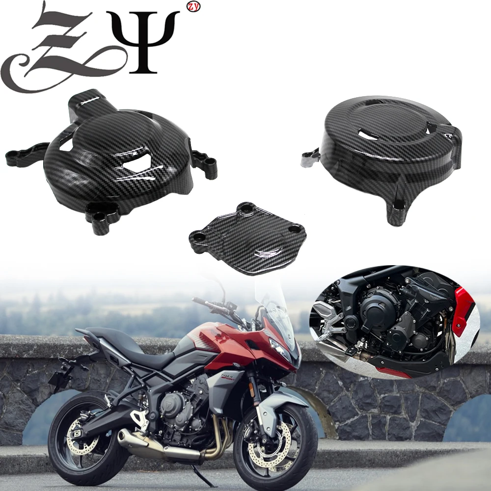 

Motorcycle Carbon Look Engine Cylinder Cover Head Protection Clutch Guards For Tiger Sport 660 Tiger660 Trident660 Trident 660