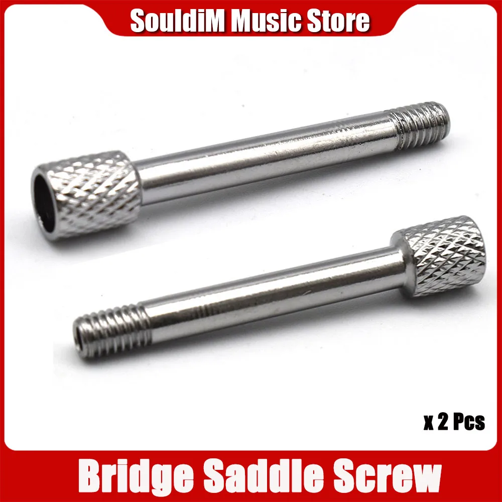 2 pcs Brass Electric Guitar Tremolo Bridge Saddle Clamp Lock String Screw/String Through Screw/Not Need Insert Block