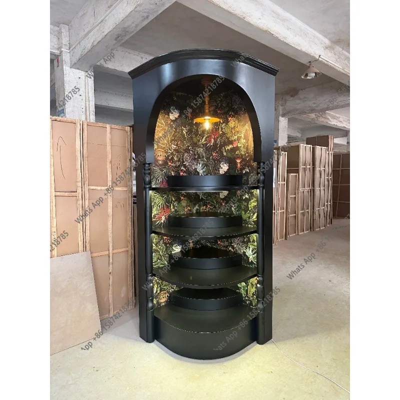Corner Antique Display Cabinet Arch Cabinet Jewelry Ceramic Jade Antique Collection Cabinet X