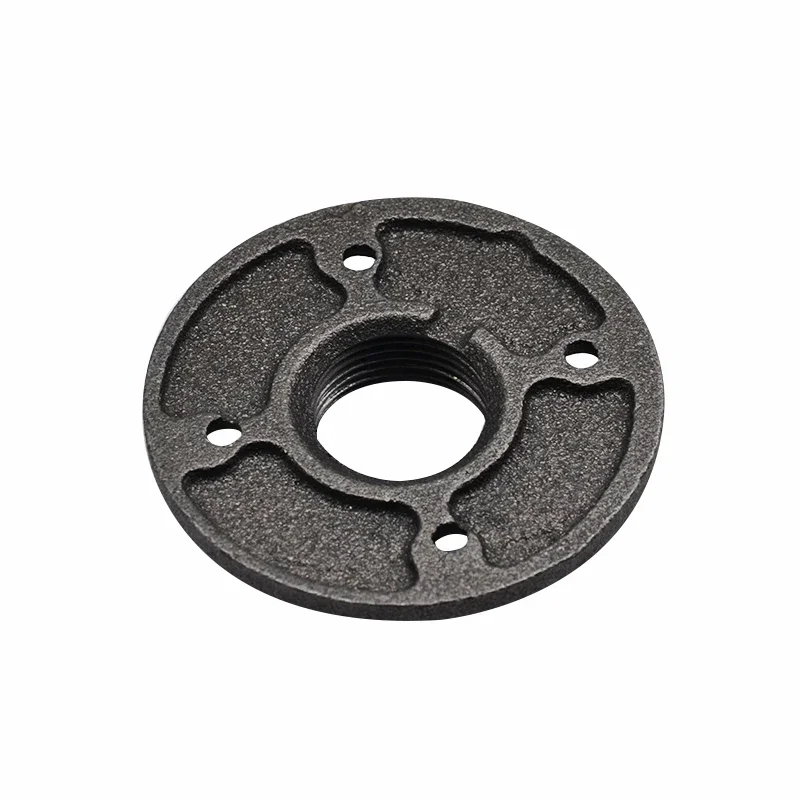10PCS  DN15 DN20 Antique Iron Casting Industrial Pipes Flange Base Pipe Bracket Wall Support Tube Pipe Loft Industrial Retro