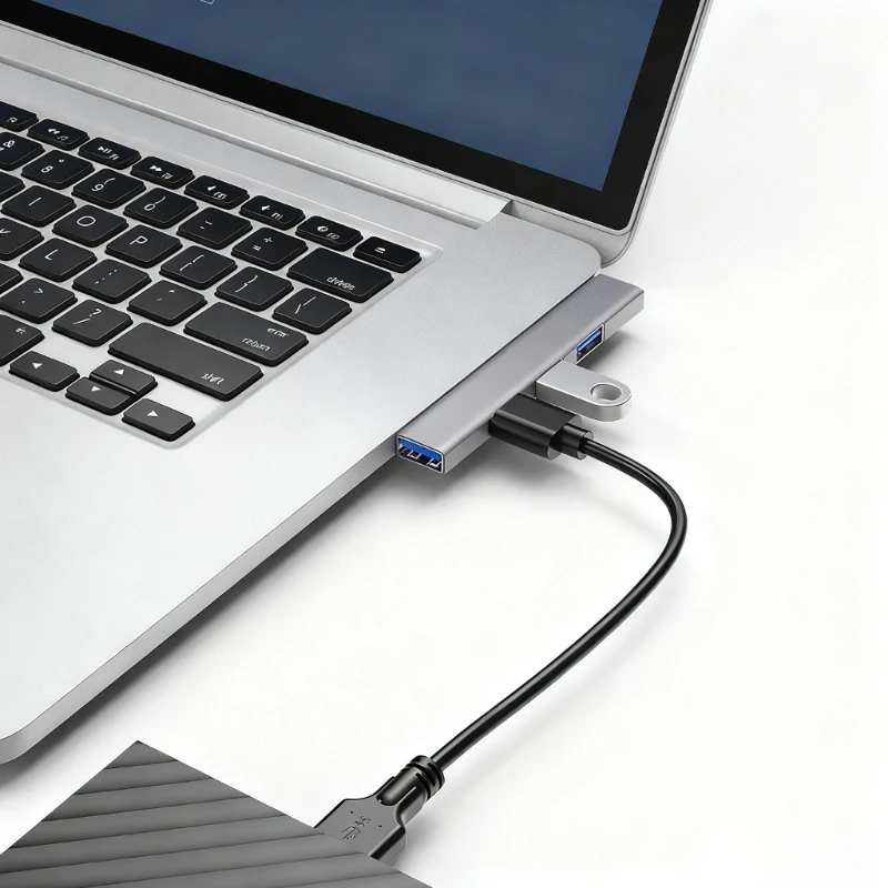 

Spaces Saving Aluminum USB Hubs 4 Port USB3.0 Type C Fast Speed Data Transfer Metal Construction Plugs and Play F19E