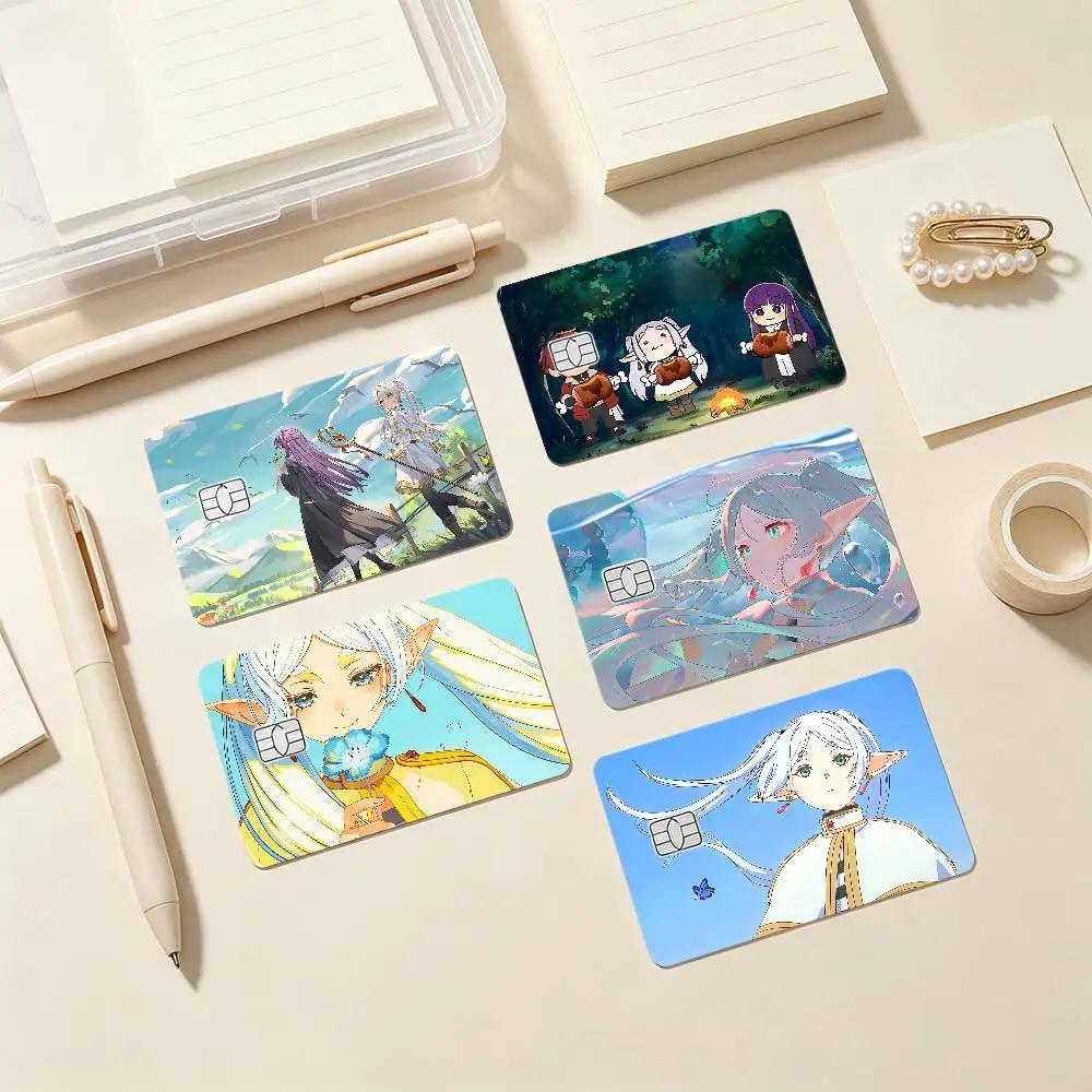 Anime F-Frieren Card Stickers Credit Card DIY Card Protector Stickers Waterproof Film Skin Cover