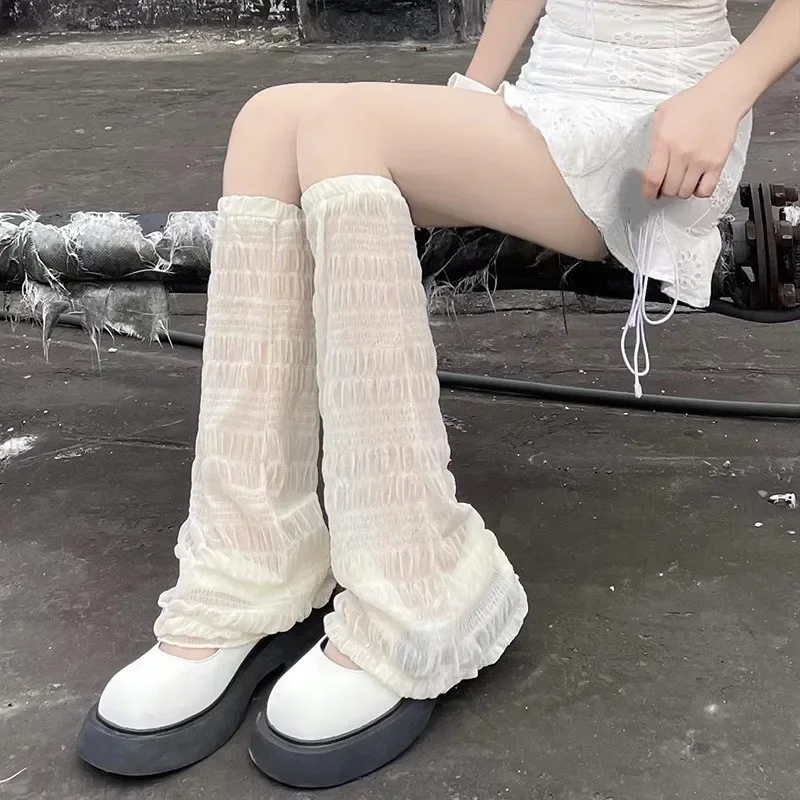 Y2k Leg Warmers JK Japanese Style Mesh Lace Socks Stockings Women Lolita Girls Kawaii Cute Knee Socks Leg Warmer Sun Protection