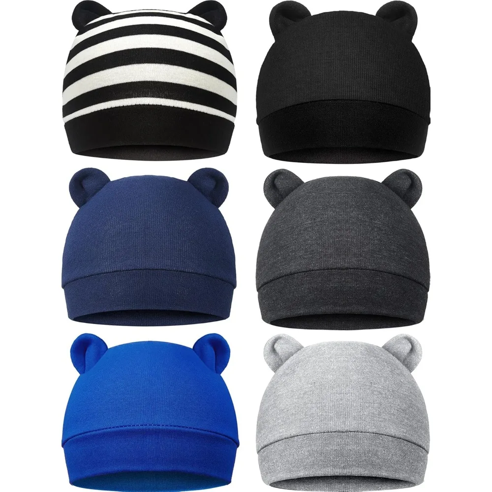 

6Pcs/Set Newborn Bear Ears Baby Hat, 0-3 Months Male Baby Female Baby Toddler Hat,Baby Beanies Hat, Suitable for Daily Wear