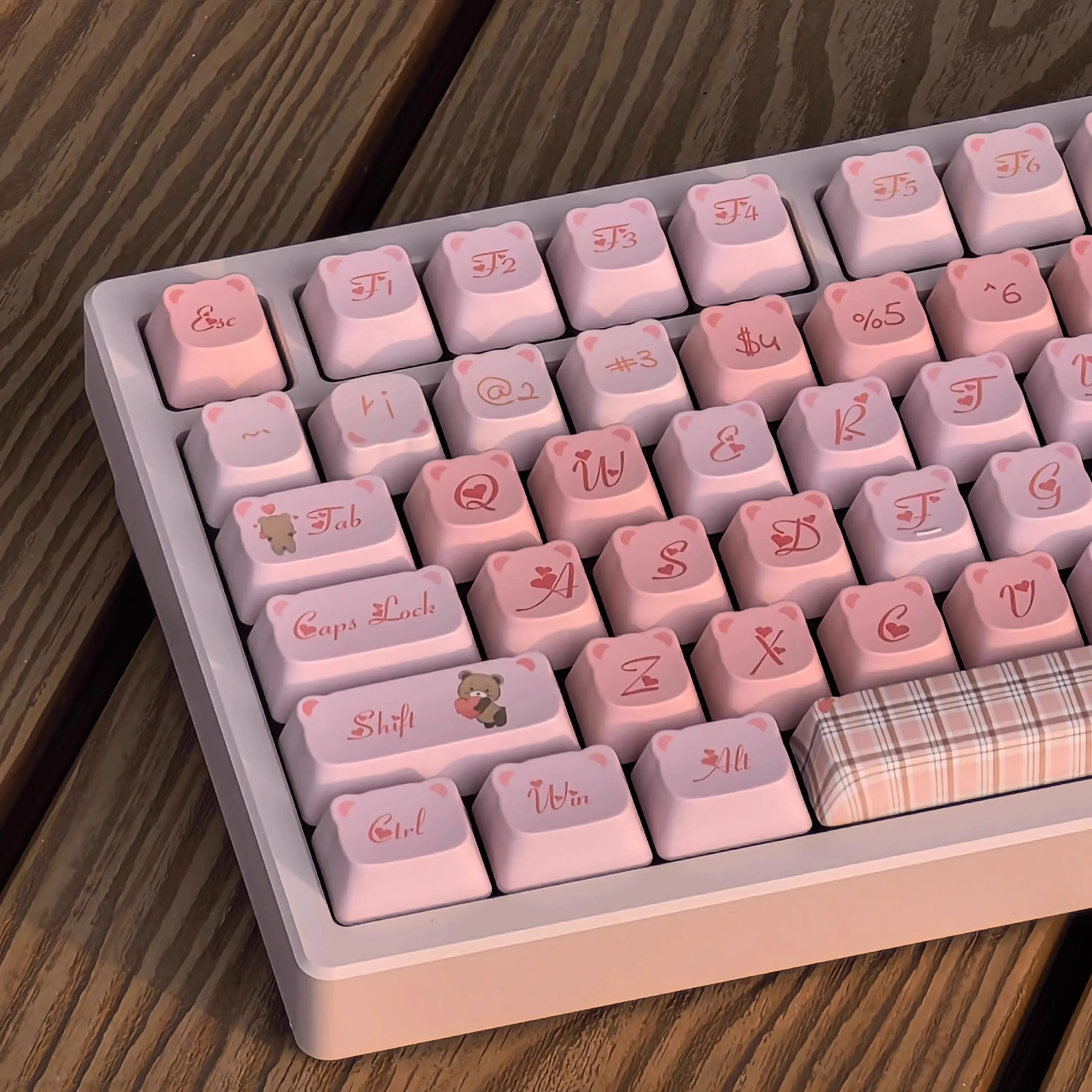 Schattige beer Sweetheart schattige mechanische toetsenbord keycaps Schattig meisje roze 131-keycaps